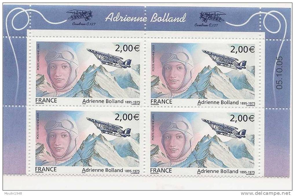 Bloc De 4 YT Pa 68 Adrienne Bolland 2,00 €  Coin Daté Du 05-01-05 Issu De Minifeulle - 2000-2009