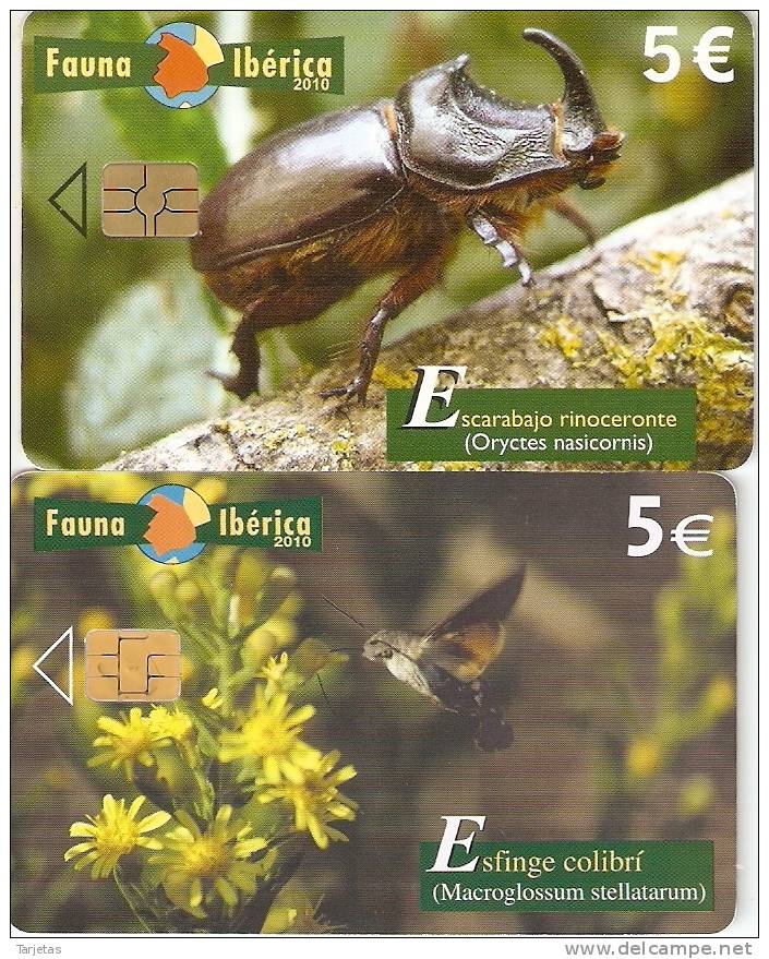 ¡¡OFERTA!! ULTIMAS 2 TARJETAS FAUNA IBERICA BUEN ESTADO SOLO 1,50 EUROS ESCARABAJO Y COLIBRI - Conmemorativas Y Publicitarias