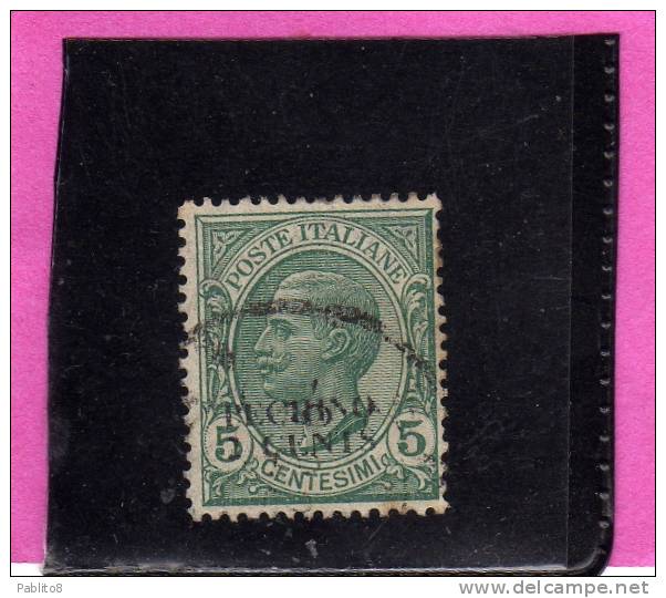 PECHINO 1917 SOPRASTAMPATO D´ITALIA ITALY OVERPRINTED CENTS 2 C SU 5 CENT. USATO USED OBLITERE´ - Pékin