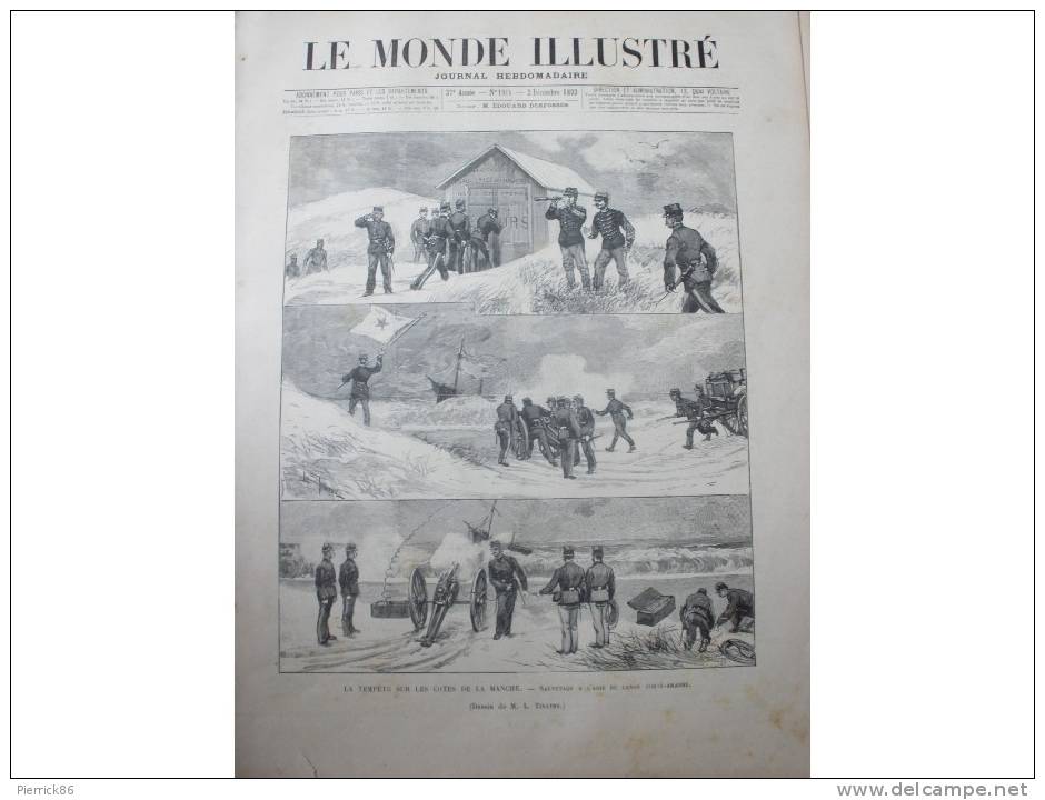 1893 TEMPETE SUR LES COTE DE LA MANCHE PAQUEBOT LA NAVARRE MAROC SOK EL KEMIS ACADEMIE DE MUSIQUE - Revues Anciennes - Avant 1900