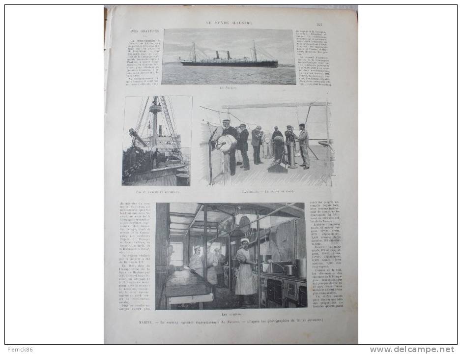 1893 TEMPETE SUR LES COTE DE LA MANCHE PAQUEBOT LA NAVARRE MAROC SOK EL KEMIS ACADEMIE DE MUSIQUE - Magazines - Before 1900