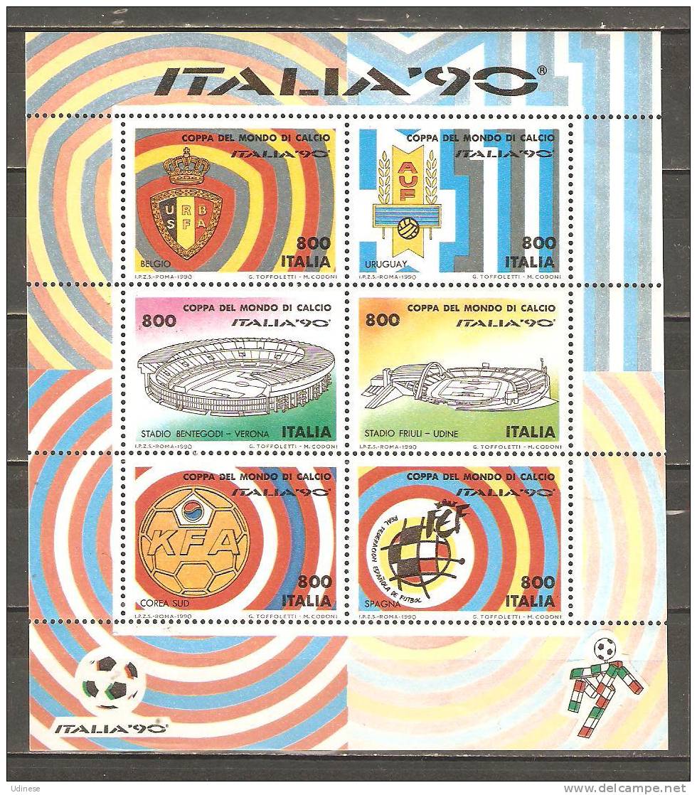 ITALY 1990 - ITALIA 90 WORLD FOOTBALL CHAMPIONSHIP - S/S 800 - * MNH MINT NEUF NUEVO - 1990 – Italy