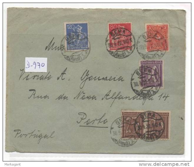 Infla 1919 -1923 Brief Tarif 6 Mark 30.09.1922 Portugal - Caixa # 10 - Other & Unclassified