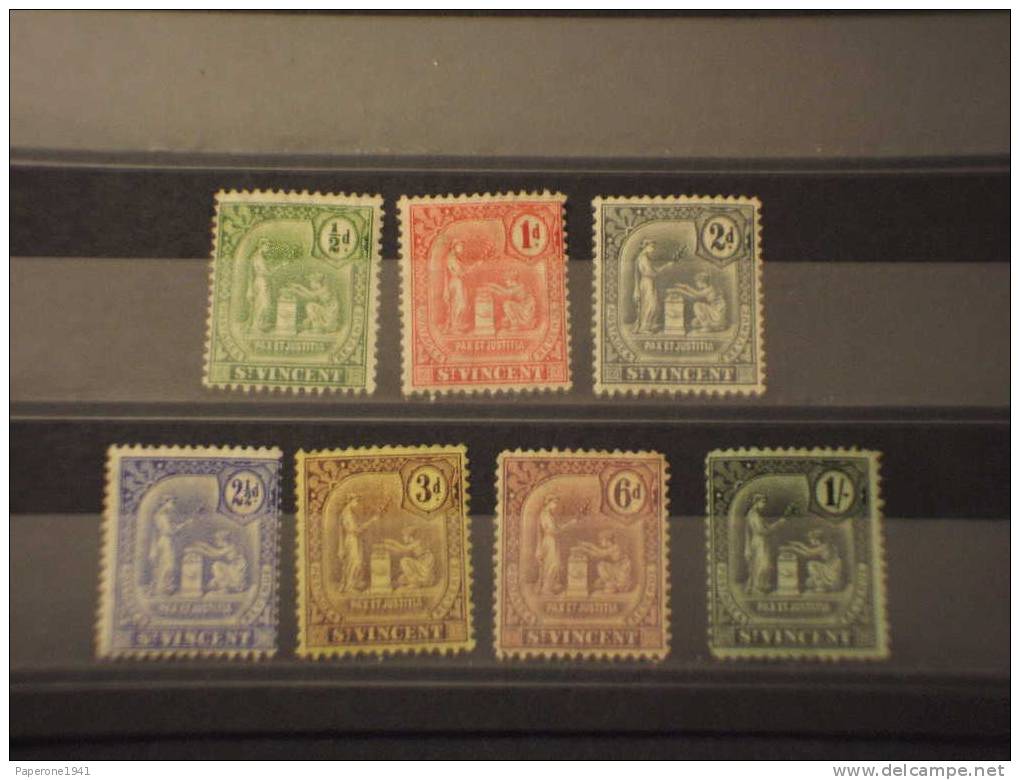 ST. VINCENT - 1909/11  PAX ET JUSTITIA 7v. - NUOVI(+)-TEMATICHE - St.Vincent (1979-...)