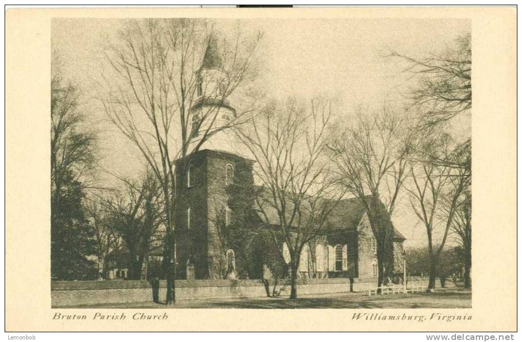 USA – United States – Bruton Parish Church, Williamsburg, Virginia Old Unused Postcard [P3502] - Altri & Non Classificati