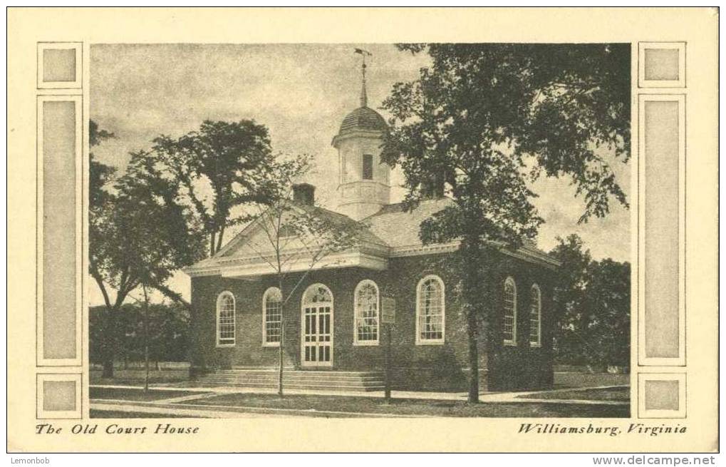 USA – United States – The Old Court House, Williamsburg, Virginia Old Unused Postcard [P3510] - Sonstige & Ohne Zuordnung