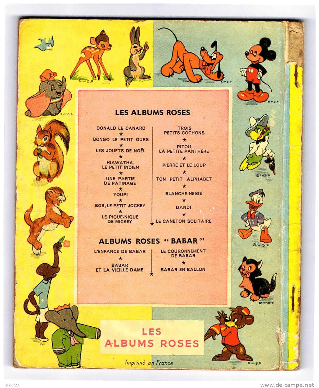 Walt DISNEY : LE CANETON SOLITAIRE - LES ALBUMS ROSES HACHETTE - EO 1952 - Disney