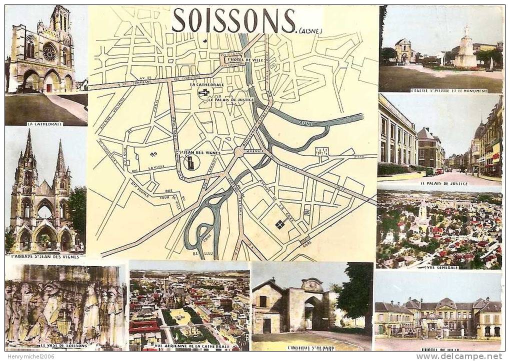 Aisne - Soissons - Plan Et Multi Vues , Ed Photo Cim - Soissons