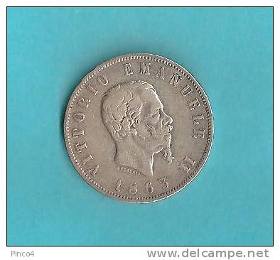 VITTORIO EMANUELE II  2 LIRE VALORE 1863 TORINO - 1861-1878 : Vittoro Emanuele II