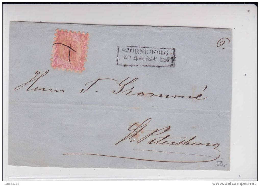 FINLAND - 1861 - RARE YVERT N° 4 Sur DEVANT De LETTRE De BJÖRNEBORG Pour ST PETERSBURG (RUSSIE) - Covers & Documents