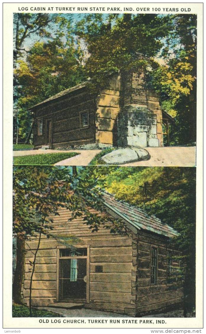 USA – United States – Log Cabin At Turkey Run State Park, Indiana 1920s Unused Postcard [P3529] - Otros & Sin Clasificación