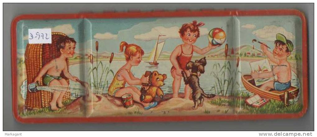 Vintage Tin Litho German Paint Box Set Toy - Estaño