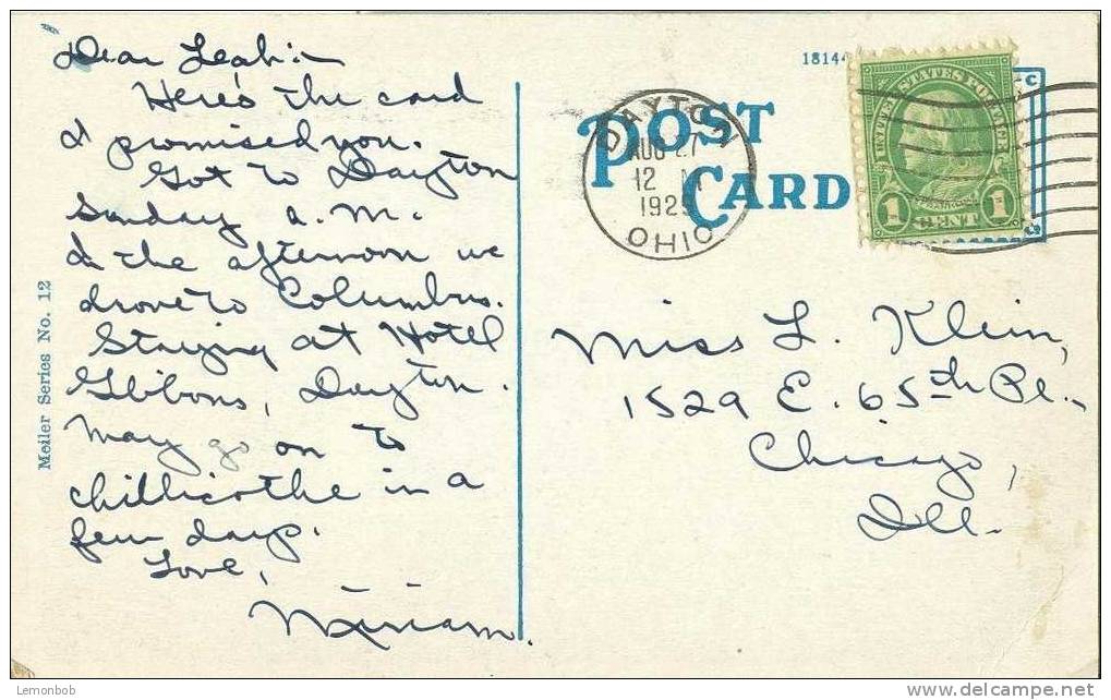 USA – United States – Public Library And McKinley Monument, Dayton, Ohio 1929 Used Postcard [P3549] - Dayton