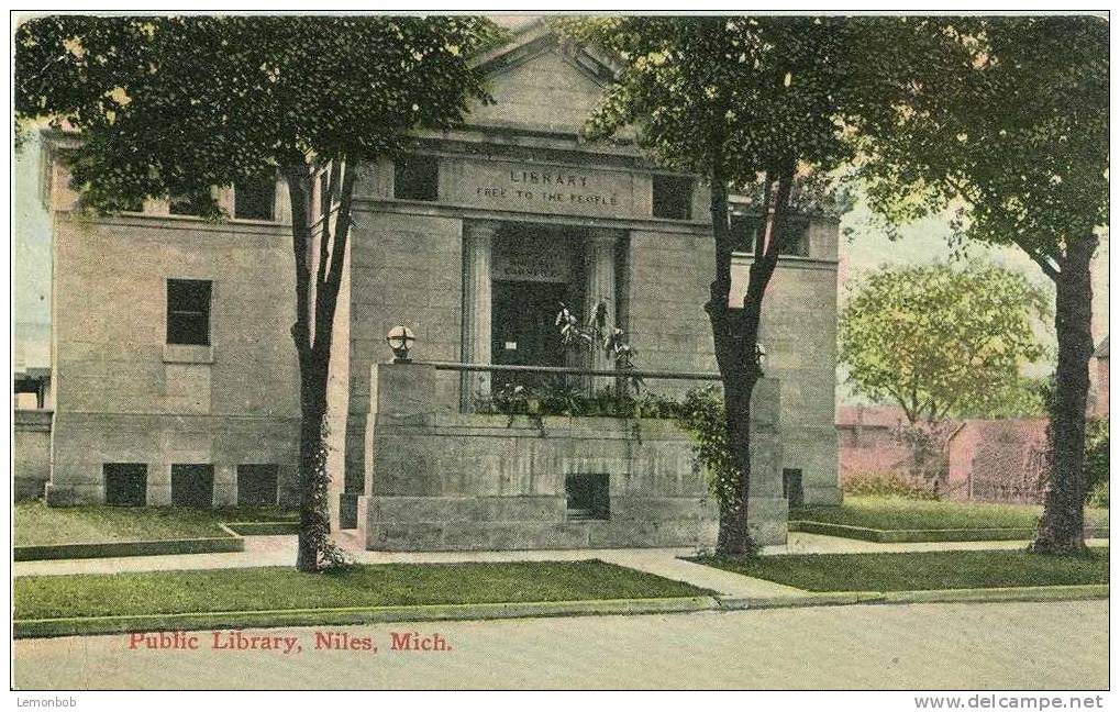 USA – United States – Public Library, Niles Michigan 1922 Used Postcard [P3568] - Andere & Zonder Classificatie