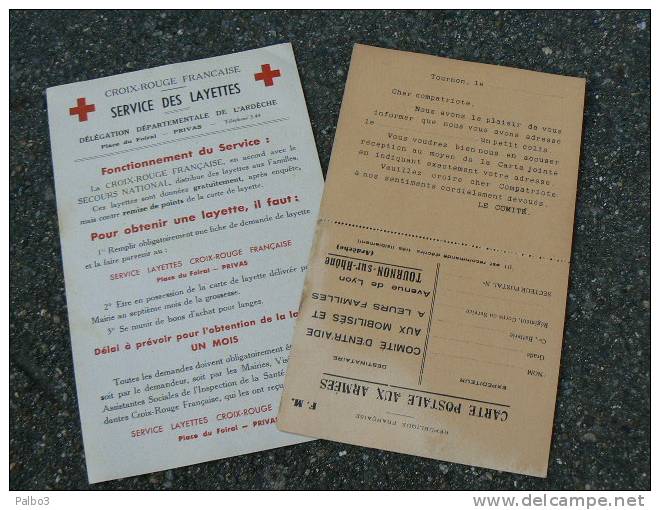 2 Feuilles Fascicule CROIX ROUGE Entraide Aux Mobilisés Et Leurs Familles 1940 TOURNON ARDECHE - 1939-45