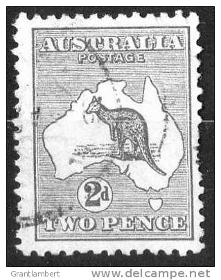 Australia 1913 2d Grey Kangaroo 1st Watermark Used - Actual Stamp -  SG3  Pulled Perfs - Oblitérés