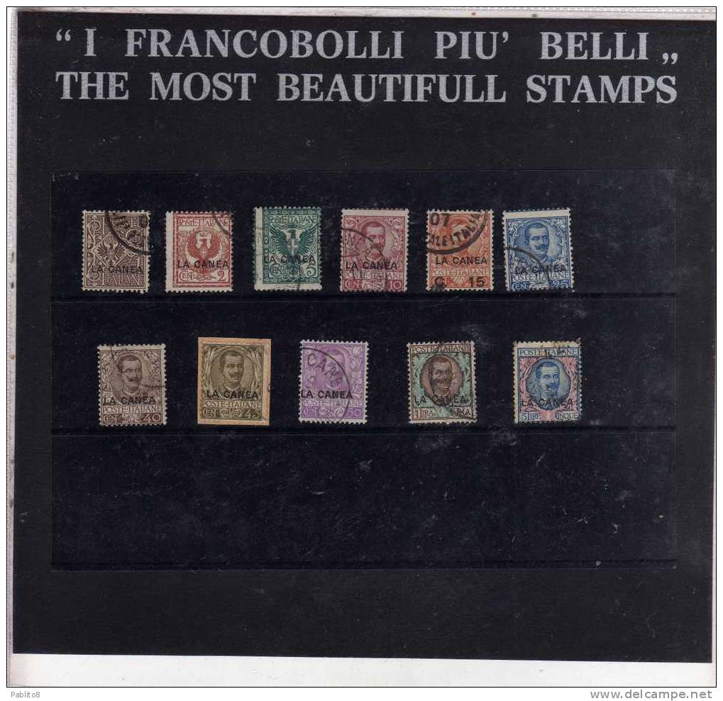 LA CANEA 1905 SOPRASTAMPATI D'ITALIA ITALY OVERPRINTED SERIE COMPLETA COMPLETE SET USATA USED OBLITERE' - La Canea