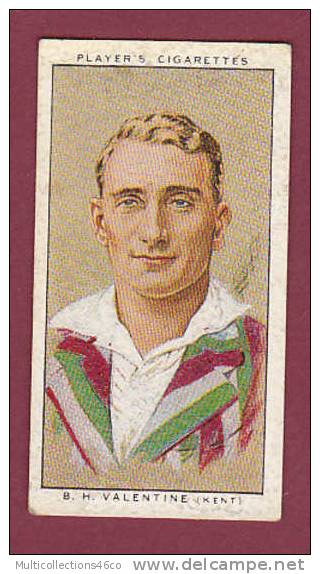 IMAGE PUB CIGARETTE - PLAYER'S - CRICKETERS 1934 N° 29 - B.H. VALENTINE (Kent) - Player's