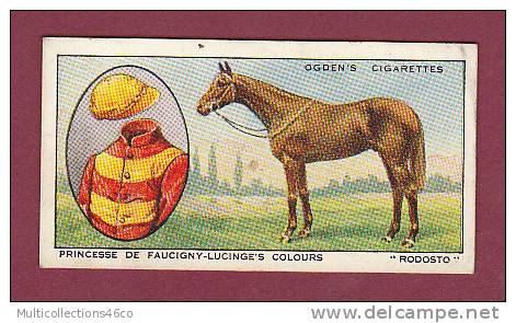 IMAGE PUB CIGARETTE - OGDEN'S - Prominent Racehorses Of 1933 - N° 39 - Princesse De Faucigny Lucinge's Colours "RODOSTO" - Ogden's