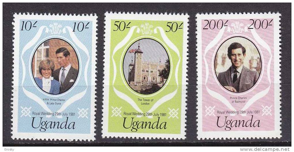 D0377 - OUGANDA UGANDA Yv N°261/63 ** MARIAGE ROYAL - Ouganda (1962-...)