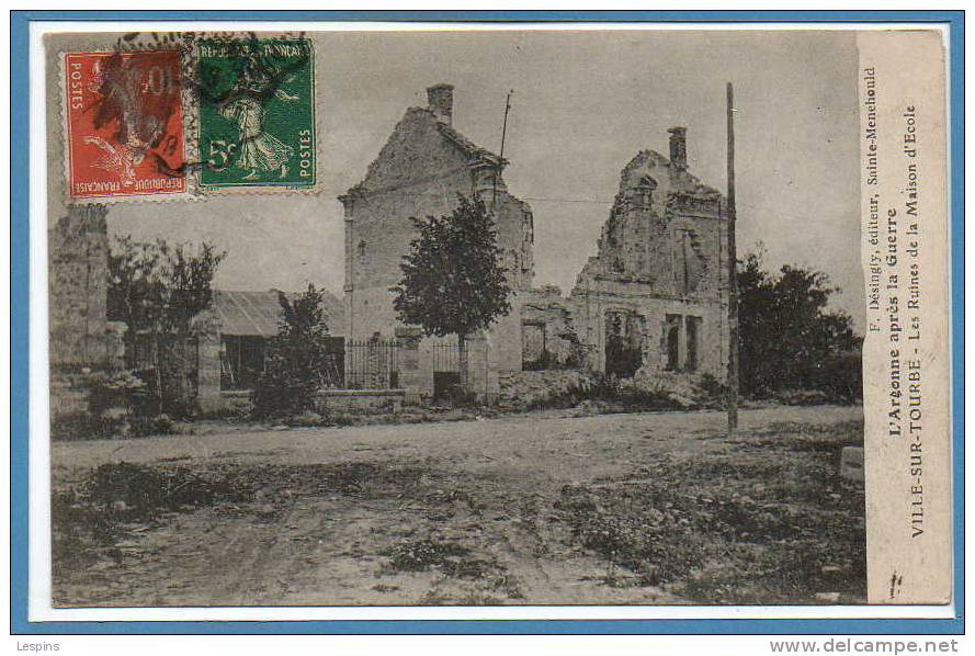 51 - VILLE Sur TOURBE --   --  Les Ruines De La Maison D'Ecole - Ville-sur-Tourbe