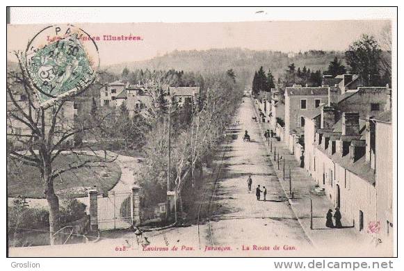 JURANCON 628 ENVIRONS DE PAU LA ROUTE DE GAN (PETITE ANIMATION) 1907 - Jurancon