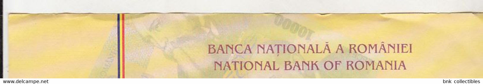 Romania 10000 lei 2000 (2001) uncut sheet of 4 banknotes, certificate of autenticity , Isarescu signature