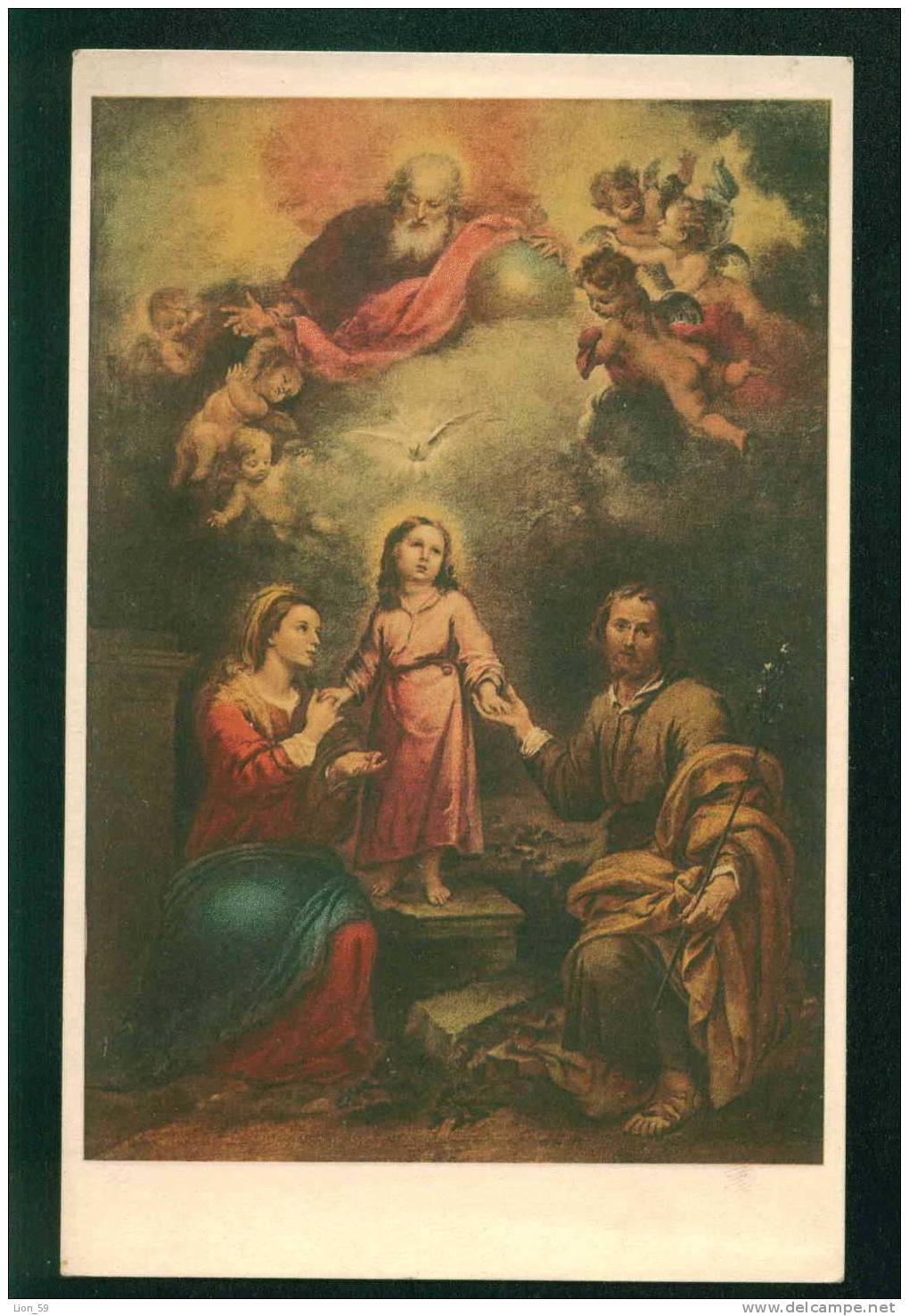 32355 Art Bartolome Esteban MURILLO - LA SAINTE FAMILLE , SACRA FAMIGLIA Saint FAMILY , DOVE GOD BABY ANGELS SHEEP Pc - Angeles