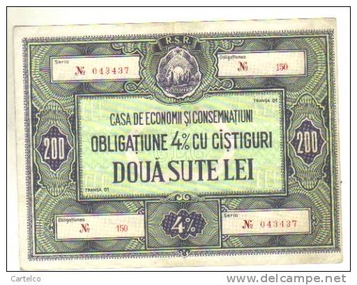 Romania 200 Lei CEC - Home Savings Bank Bond - Roemenië