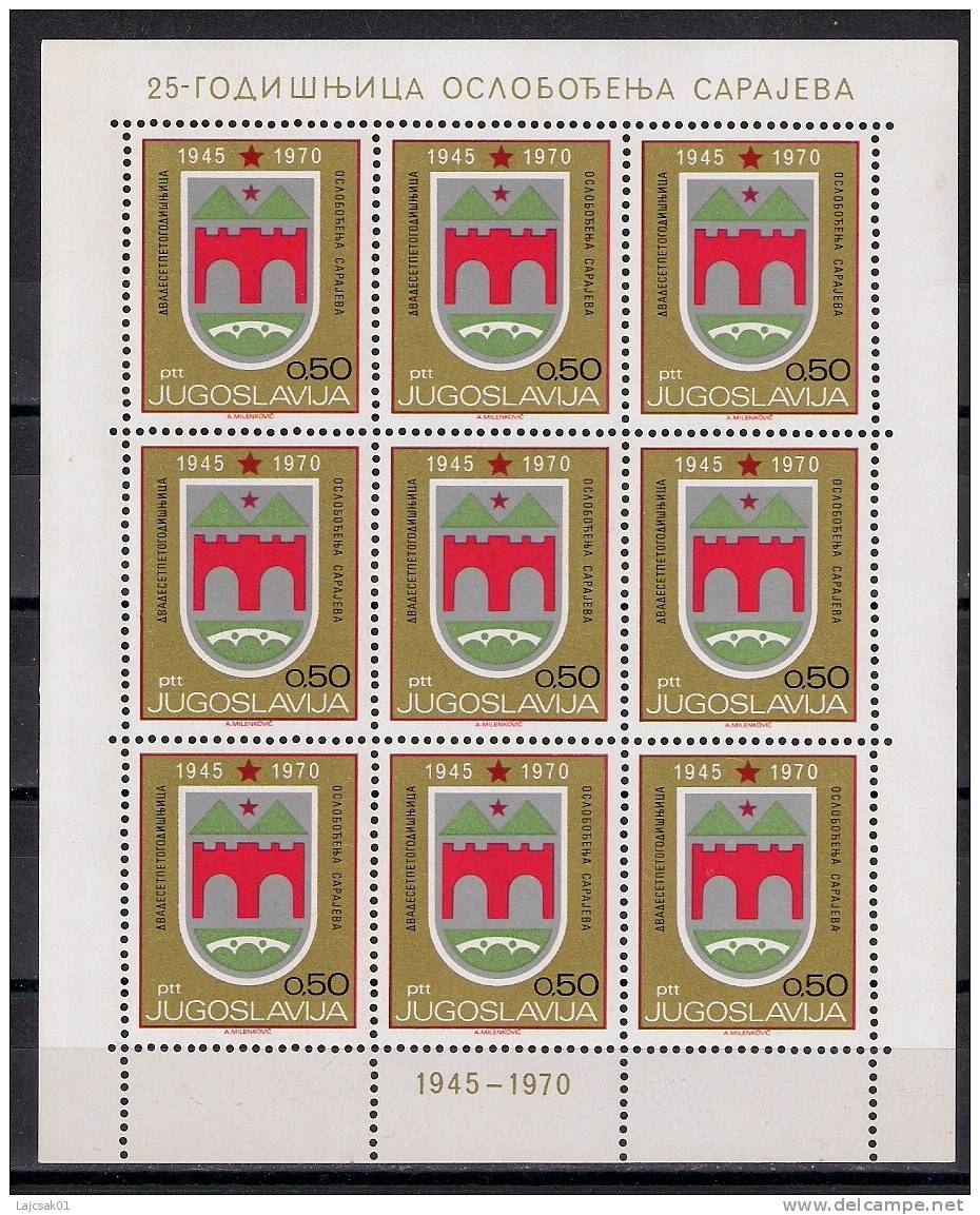 Yugoslavia 1970. 25th Anniversary Of The Liberation Of Sarajevo Miniature Sheet MNH Mi.1375 - Nuevos