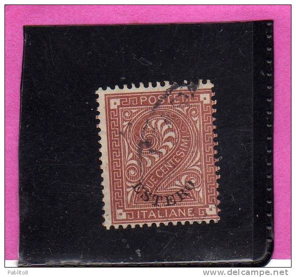 LEVANTE EMISSIONI GENERALI 1874 ITALY OVERPRINTED SOPRASTAMPATO D´ ITALIA 2 CENT.  USED TIMBRATO - Emisiones Generales