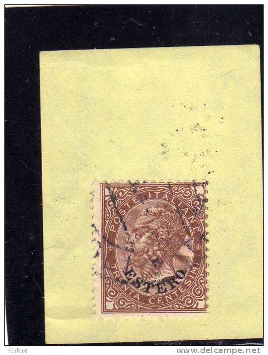 LEVANTE EMISSIONI GENERALI 1874 ITALY OVERPRINTED SOPRASTAMPATO D´ ITALIA 30 CENT.  USED TIMBRATO - Emissions Générales