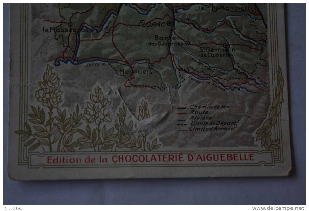 CHROMO IMAGE CHOCOLAT AIGUEBELLE >DEPARTEMENT DE  LA LOZERE 48 >>  Pliure - Aiguebelle