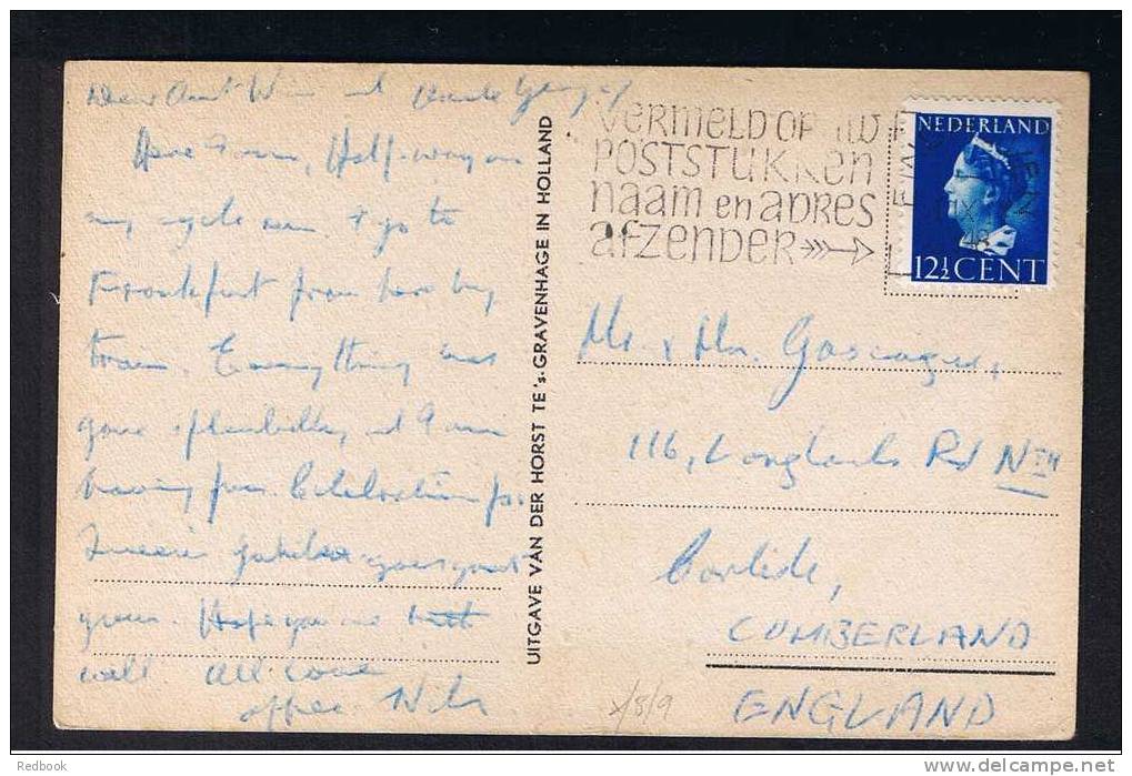 RB 724 - 1948 Postcard Keizersgracht Eindhoven Netherlands - 12 1/2c Rate To Carlisle UK - Slogan Postmark - Eindhoven