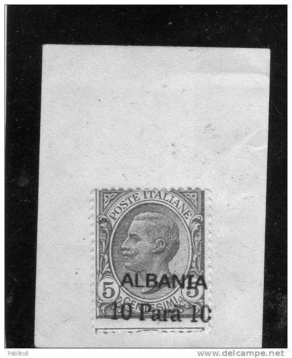 LEVANTE ALBANIA 1907 SOPRASTAMPATO D'ITALIA ITALY OVERPRINTED NUOVO VALORE 10 PA SU CENT. 5 C MNH - Albanien