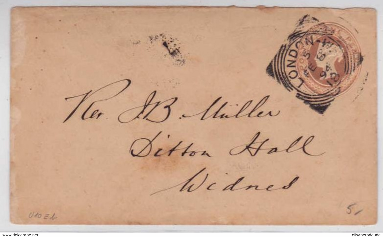 GB - 1894 - ENTIER ENVELOPPE De LONDON Pour WIDNES - Postwaardestukken