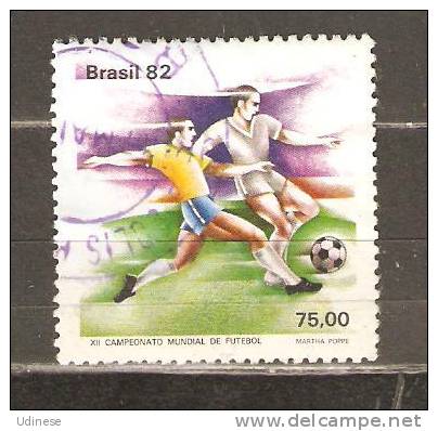 BRAZIL 1982 - WORLD FOOTBALL CHAMPIONSHIP 75.00  - USED OBLITERE GESTEMPELT - 1982 – Espagne