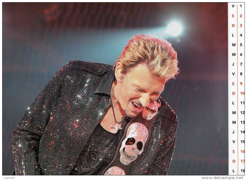 CALENDRIER 2010 JOHNNY HALLYDAY