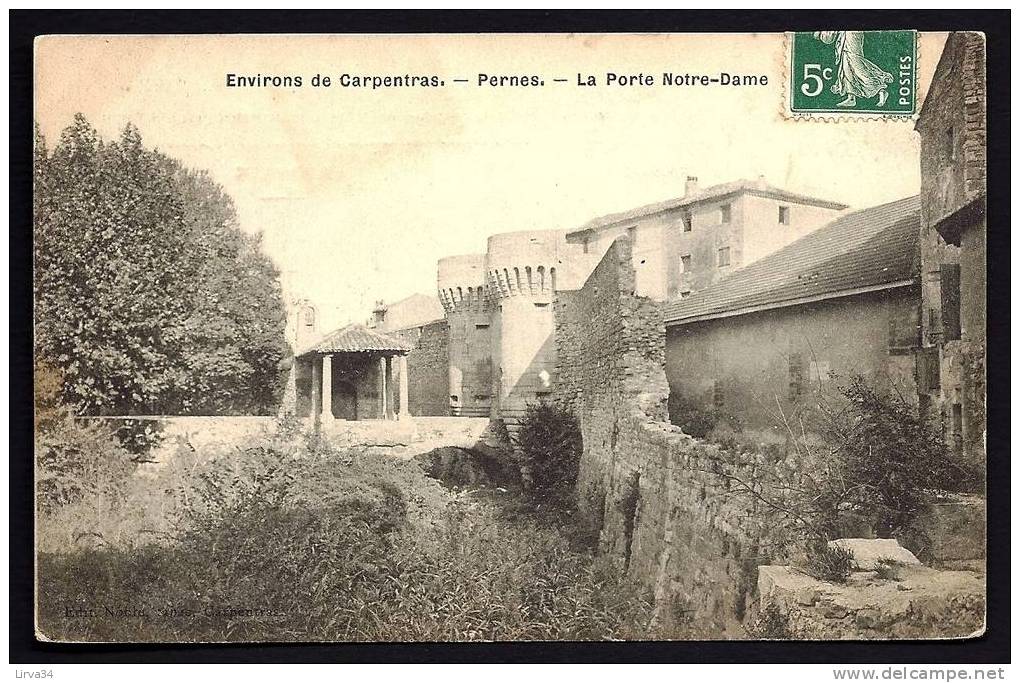 CPA  ANCIENNE- FRANCE- PERNES (84)- LA PORTE NOTRE-DAME- LE PONT- L'EGLISE- RUINES DU REMPART - Pernes Les Fontaines