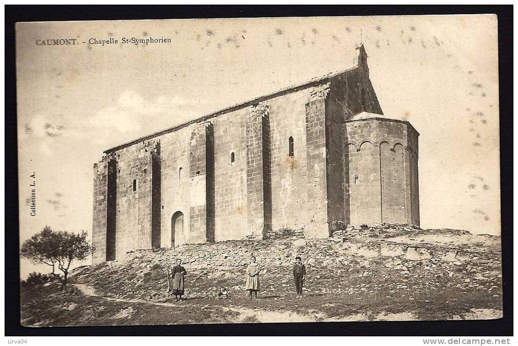 CPA  PRECURSEUR- FRANCE- CAUMONT (84)-  LA CHAPELLE SAINT SYMPHORIEN  EN 1900- TRES GROS PLAN AVEC ANIMATION DEVANT - Caumont Sur Durance