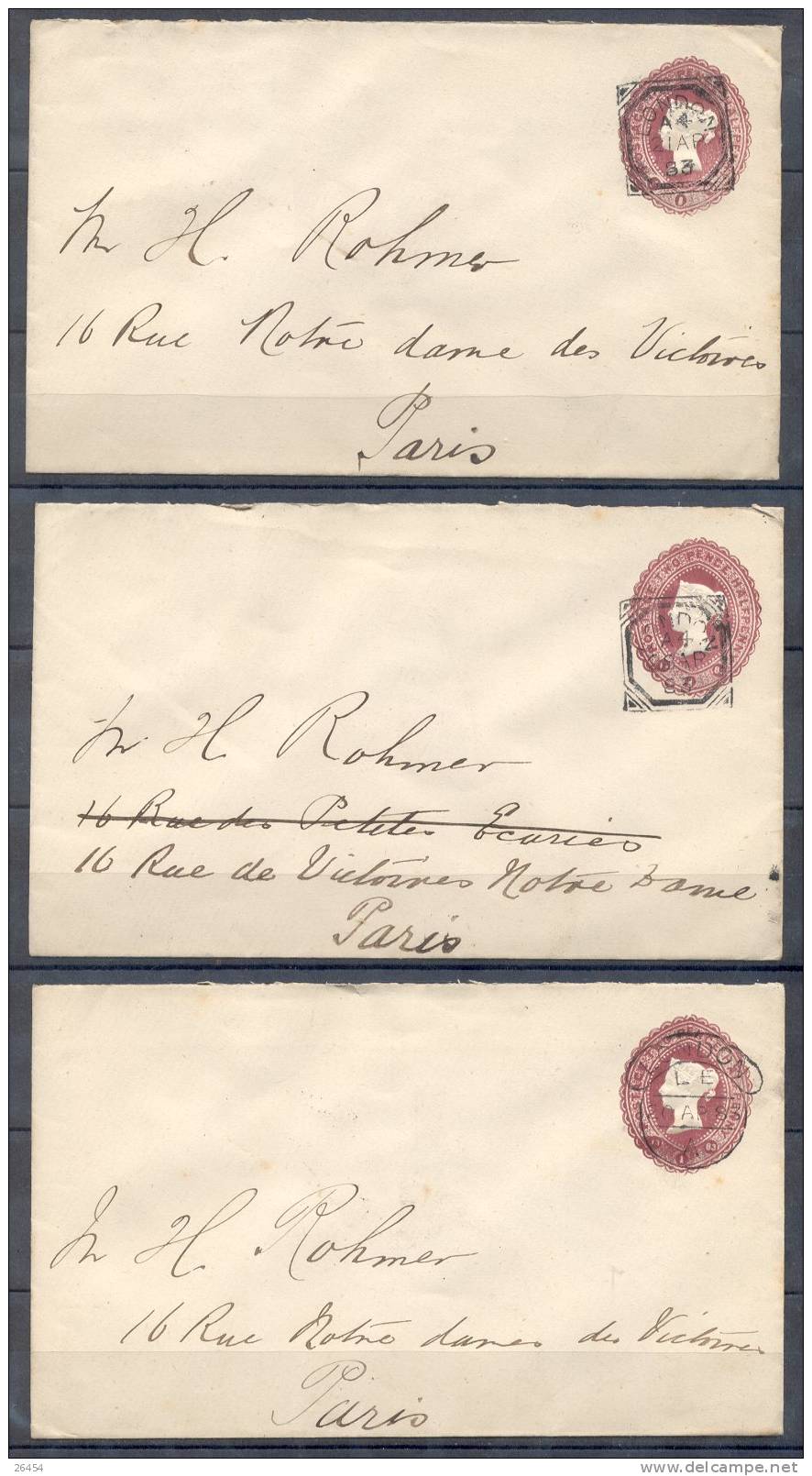 ENTIER POSTAL  Sur LETTRE     LOT  De 5   Pour PARIS   Annees  1883 - Stamped Stationery, Airletters & Aerogrammes