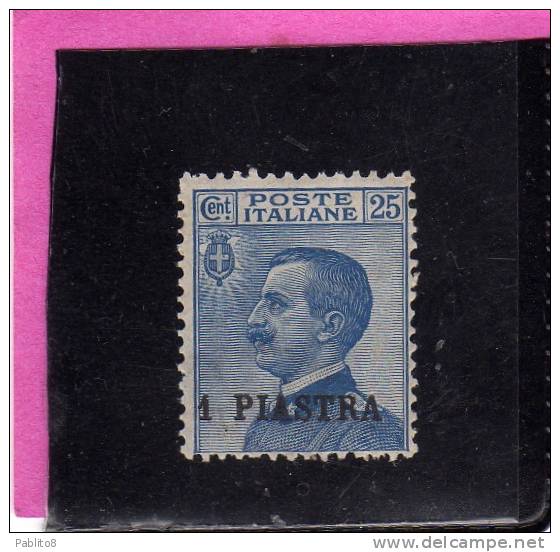 LEVANTE COSTANTINOPOLI 1908 SOPRASTAMPATO D'ITALIA ITALY OVERPRINTED 1 PI SU 25 C MNH - European And Asian Offices