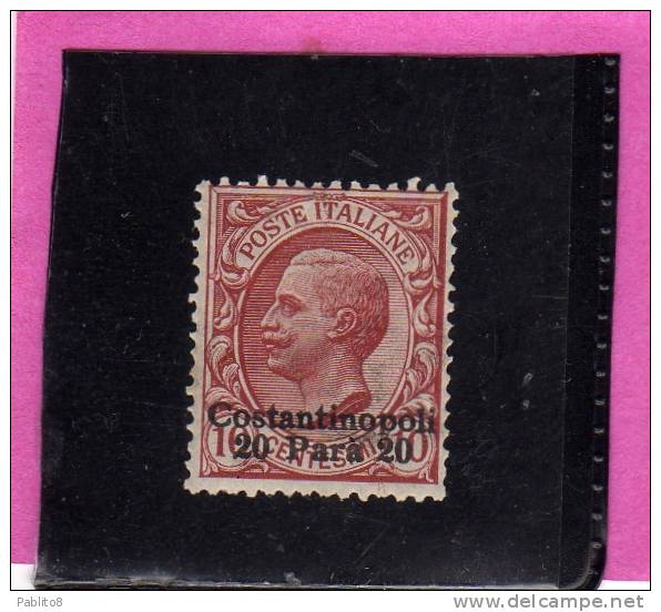 LEVANTE COSTANTINOPOLI 1909 - 1911 SOPRASTAMPATO D'ITALIA ITALY OVERPRINTED 20 PA SU 10 CENT. MNH - Europa- Und Asienämter