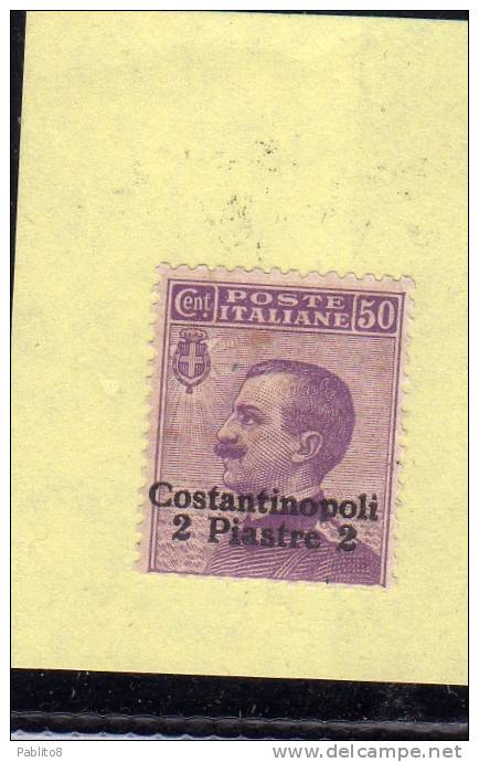 LEVANTE COSTANTINOPOLI 1909 - 1911 SOPRASTAMPATO D'ITALIA ITALY OVERPRINTED 2 PI SU 50 CENT. MNH - European And Asian Offices
