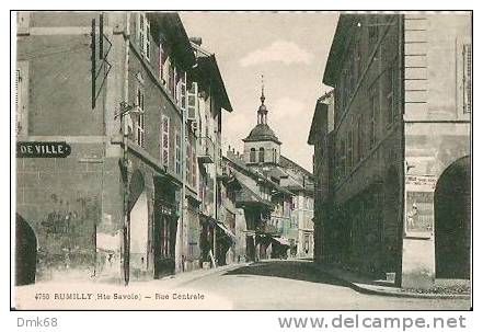 CPA - FRANCE - RUMILLY - RUE CENTRALE  - 1928 - Rumilly