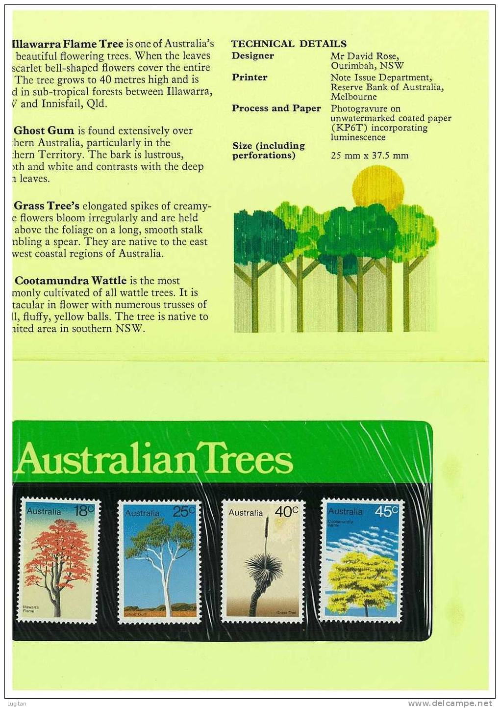 FILATELIA  - AUSTRALIA SERIE COMMEMORATIVA ALBERI 4  VALORI NUOVI MNH - AUSTRALIAN TREES - Presentation Packs