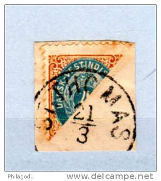 1903, Chiffre, Demi N° 7 Sur Fragment De Lettre , Cote 225 € - Danemark (Antilles)