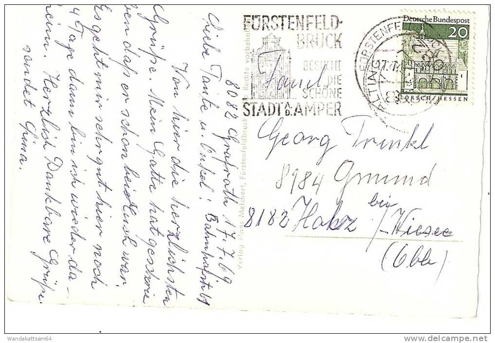 AK Sanatorium Grafrath / Obb. 17. 7. 69. --18 8080 FÜRSTENFELDBRUCK A Werbestempel FÜRSTENFELDBRUCK BESUCHT DIE SCHÖNE - Fuerstenfeldbruck