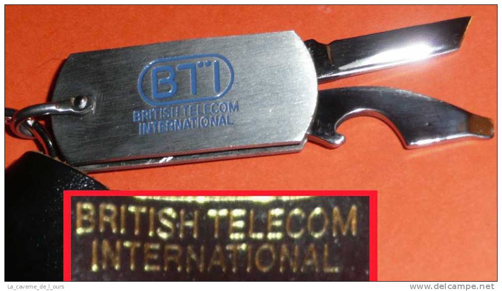 Porte-clefs Porte-clés Publicitaire Couteau Mutifonction Outils Métal, BTI British Telecom International - Porte-clefs