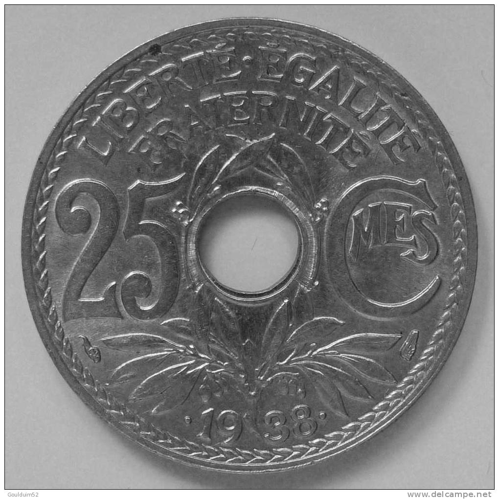 25 Centimes 1938  Avec Points  Lindauer - 25 Centimes